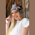 Blue Leopard Print Partial / Full Coverage Headwrap