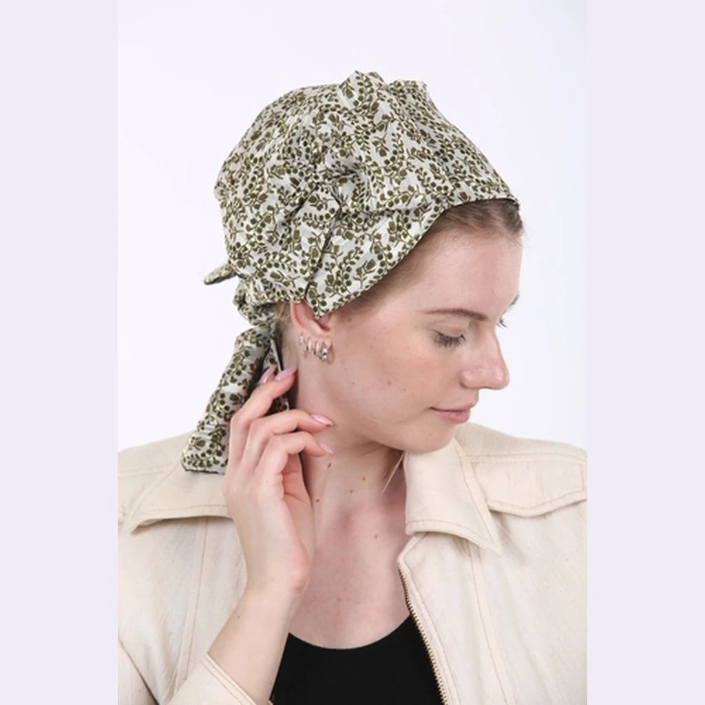 Green Print Partial / Full Coverage Headwrap