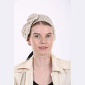 Beige Print Jersey Partial / Full Coverage Headwrap