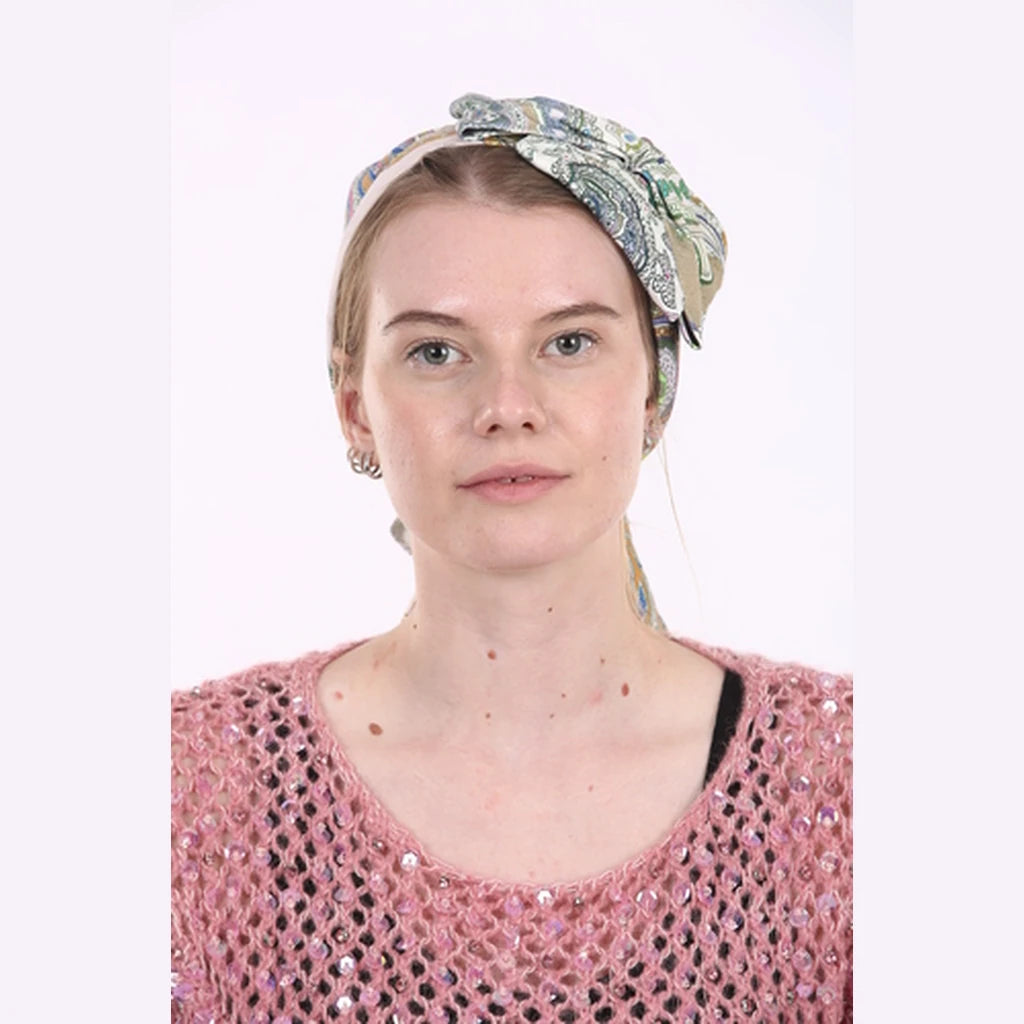 Paisley Print Jersey Partial / Full Coverage Headwrap