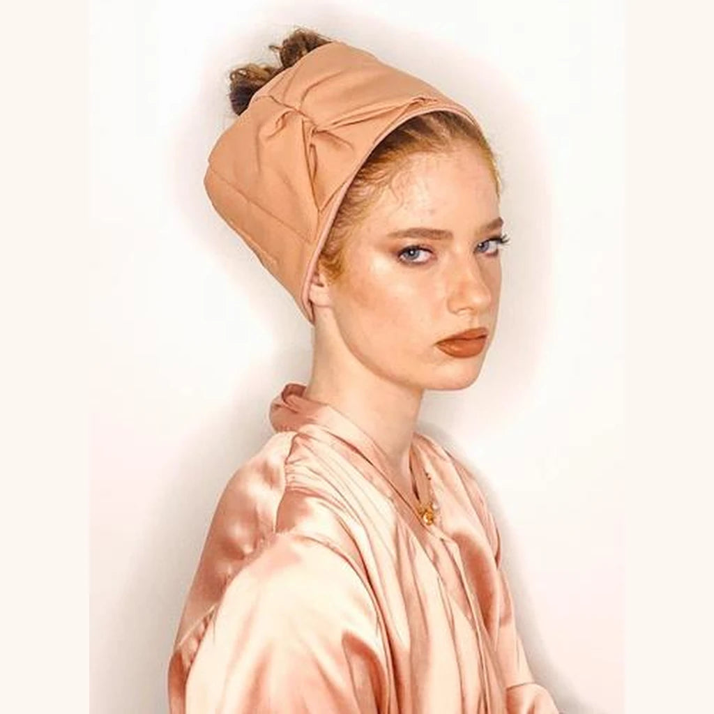 Peach Solid Partial / Full Coverage Headwrap