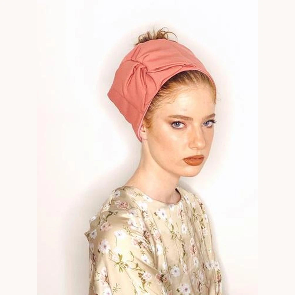 Pink Solid Bow Headwrap – Partial / Full Coverage