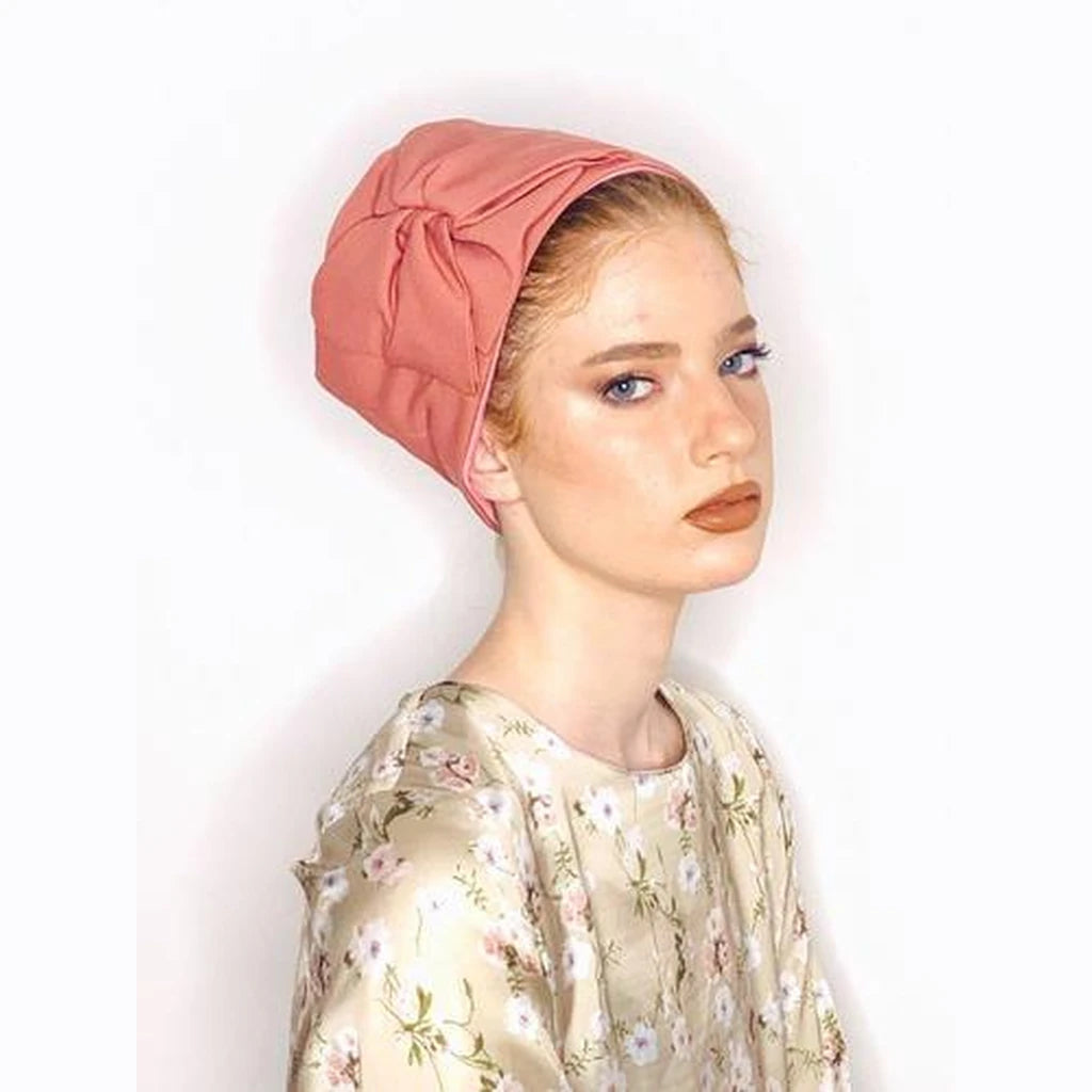 Pink Solid Bow Headwrap – Partial / Full Coverage