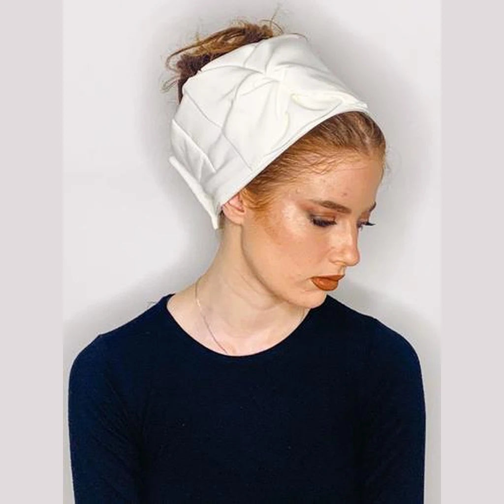 White Solid Partial / Full Coverage Headwrap