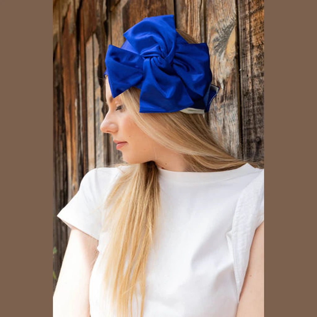 Blue Satin Partial / Full Coverage Headwrap