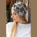 Gray Satin Partial / Full Coverage Headwrap