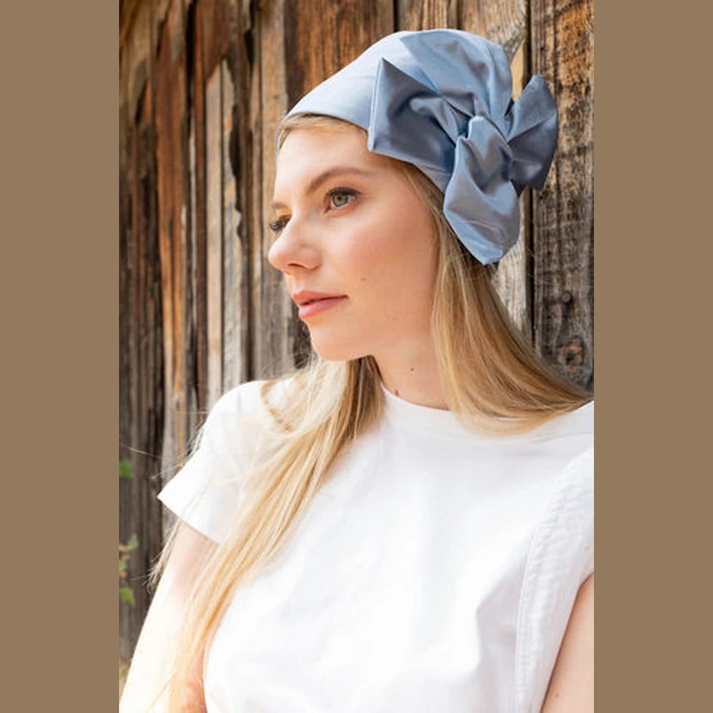 Light Blue Satin Partial / Full Coverage Headwrap