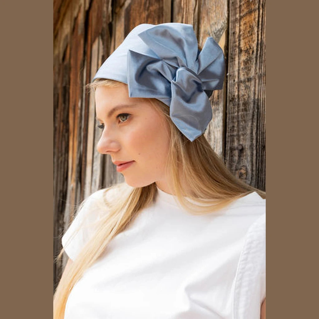 Light Blue Satin Partial / Full Coverage Headwrap
