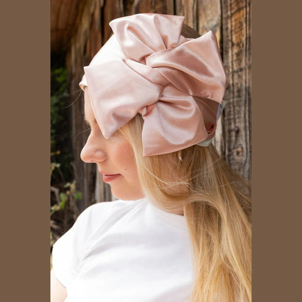 Light Pink Satin Partial / Full Coverage Headwrap