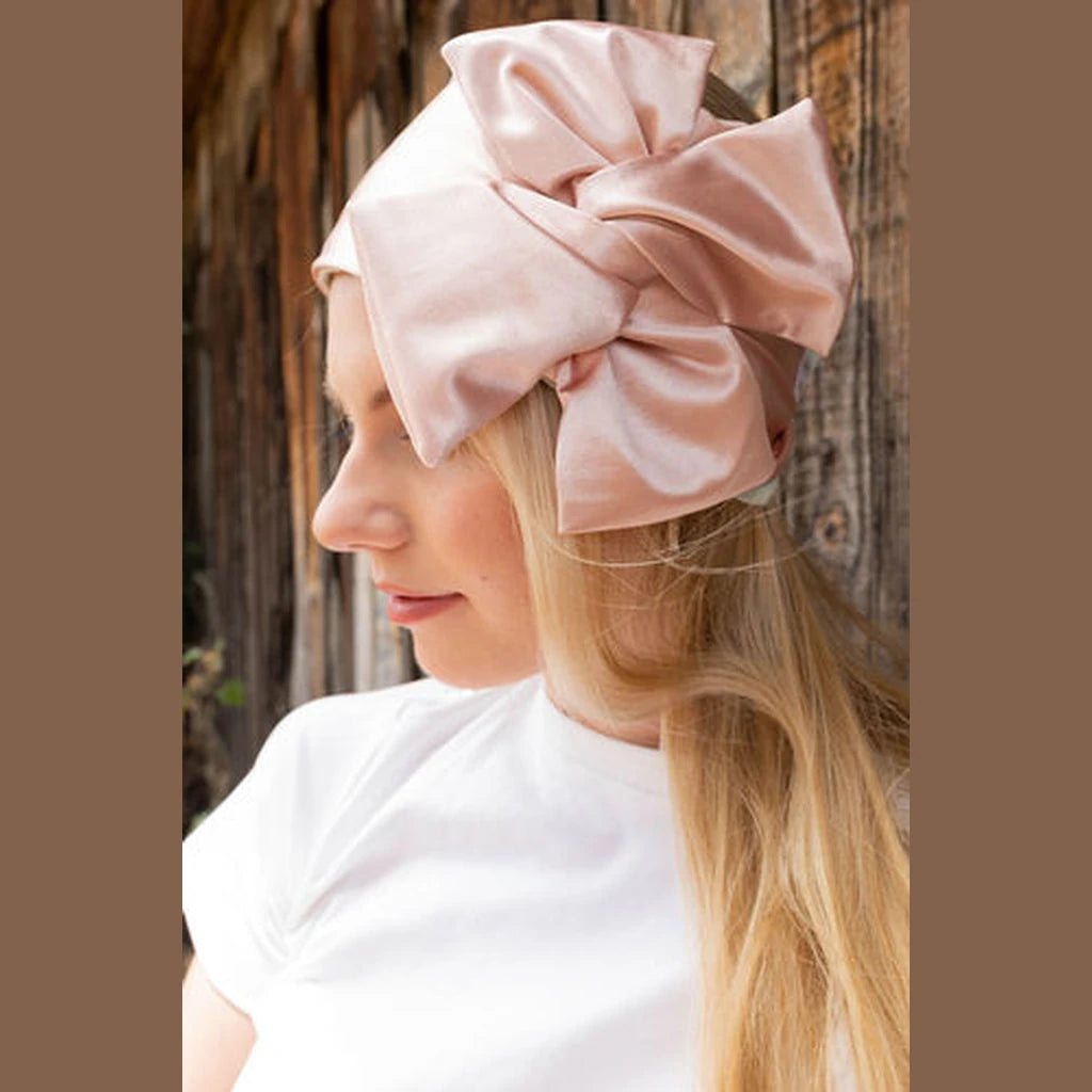 Light Pink Satin Partial / Full Coverage Headwrap