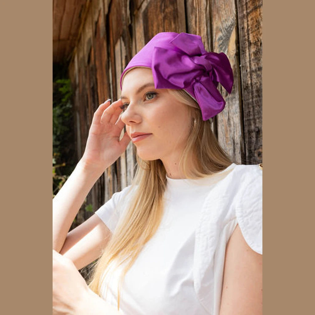 Purple Satin Partial / Full Coverage Headwrap