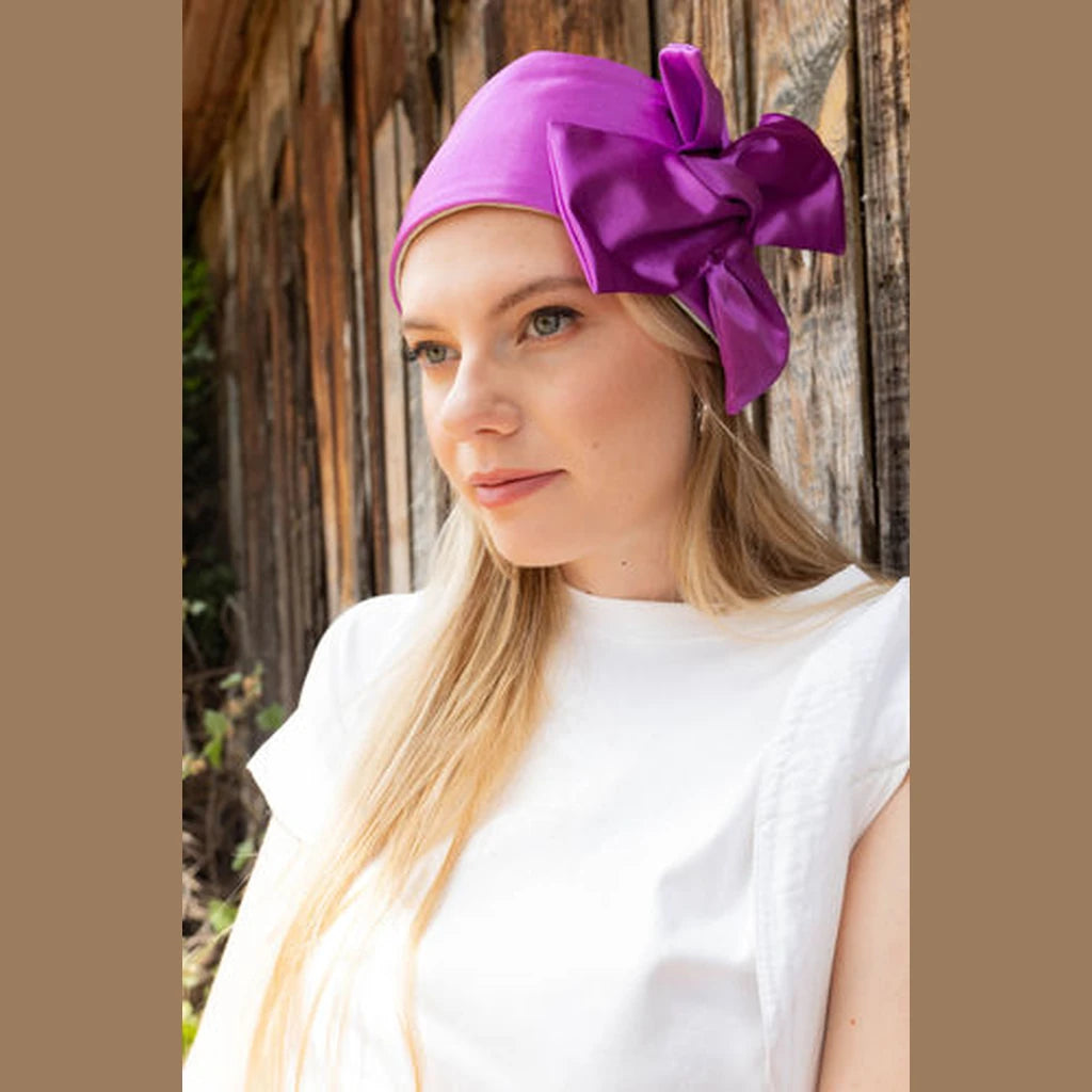 Purple Satin Partial / Full Coverage Headwrap