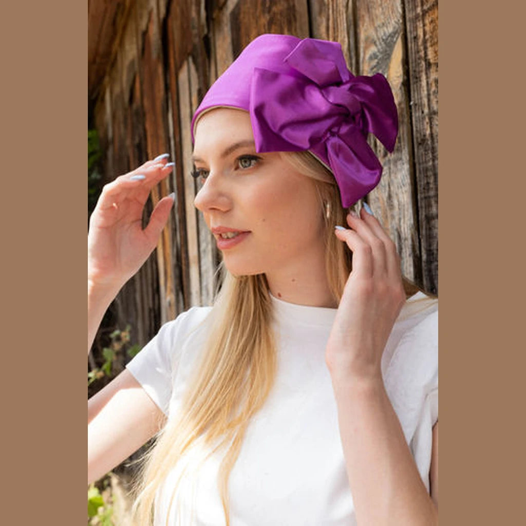 Purple Satin Partial / Full Coverage Headwrap