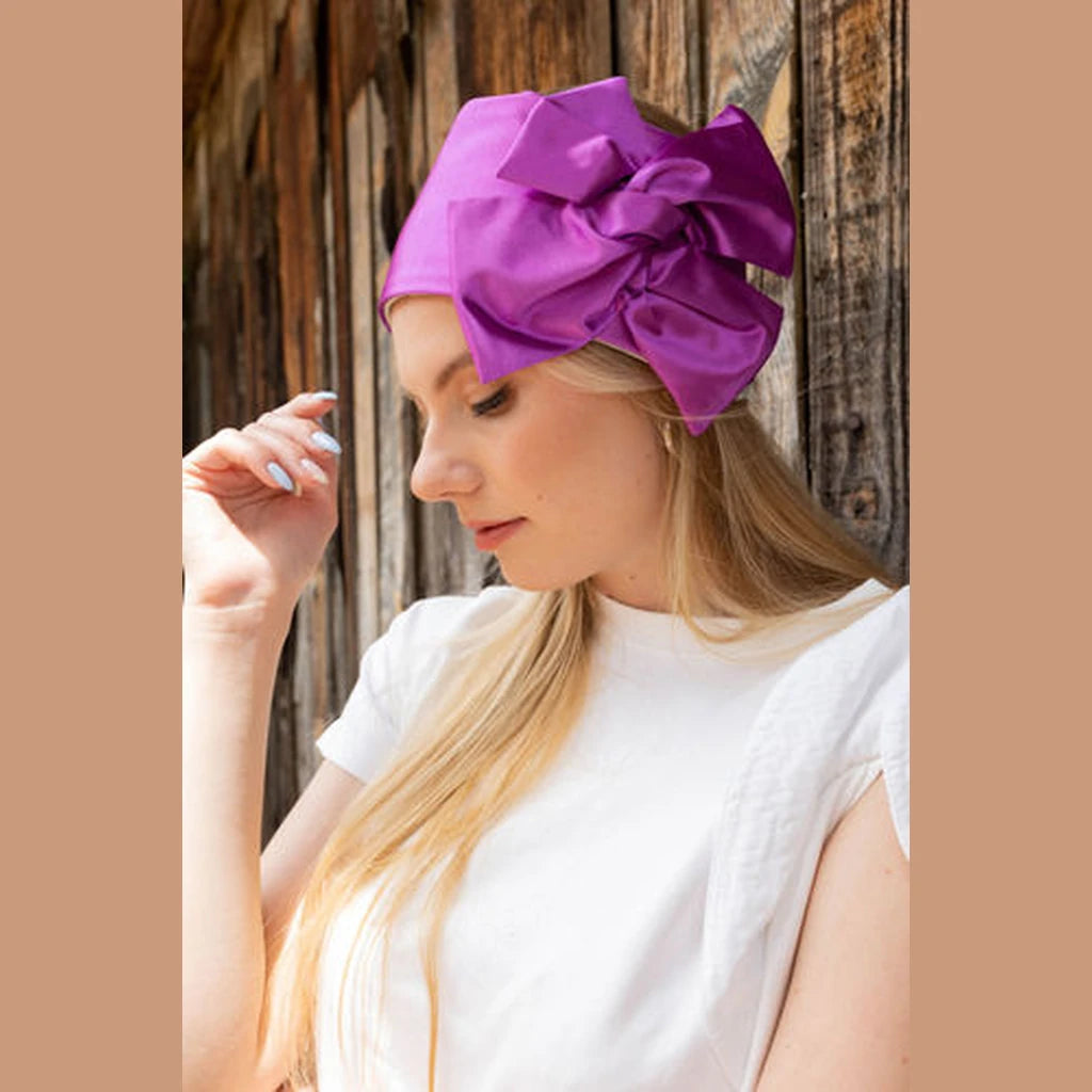 Purple Satin Partial / Full Coverage Headwrap