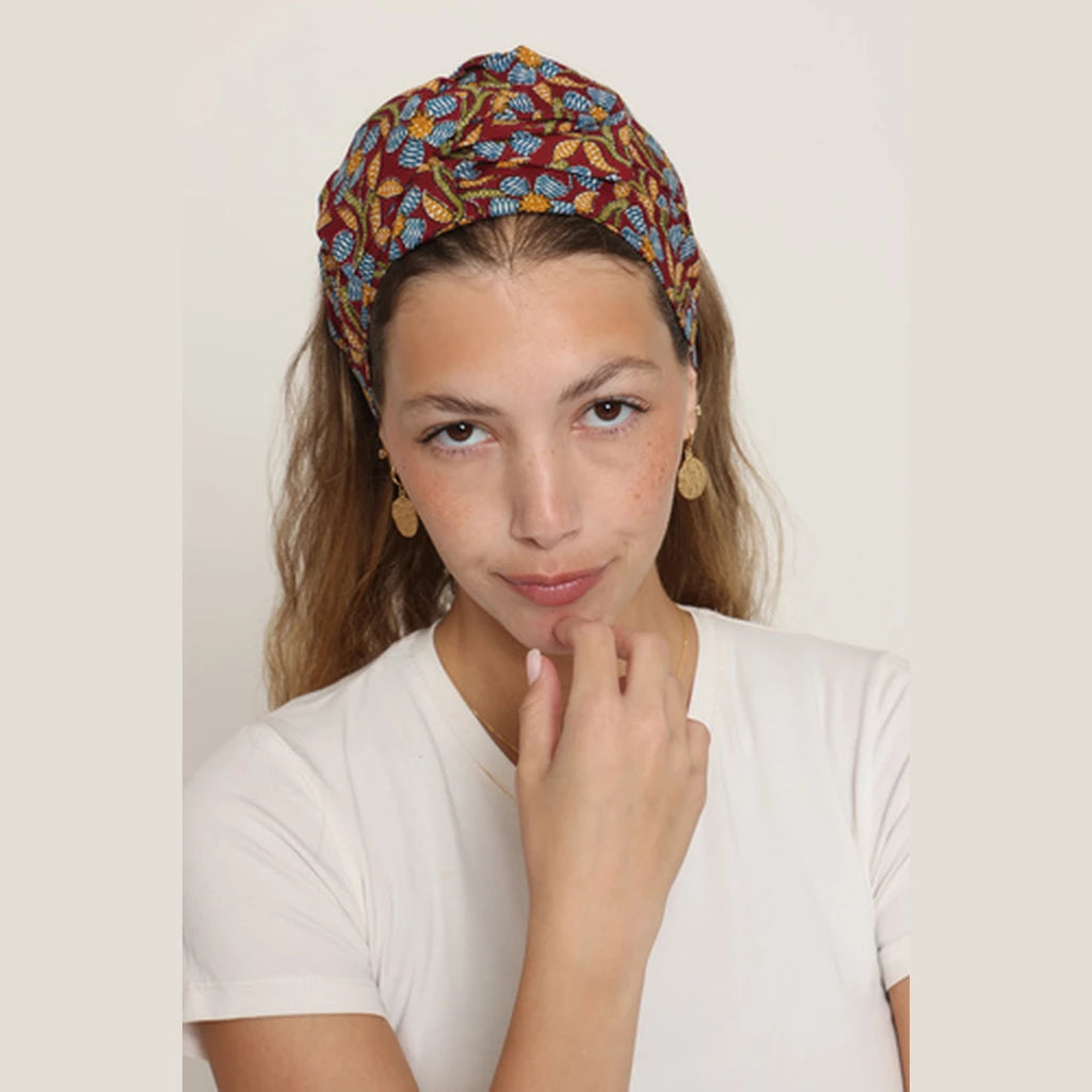 Burgundy Cotton Headwrap