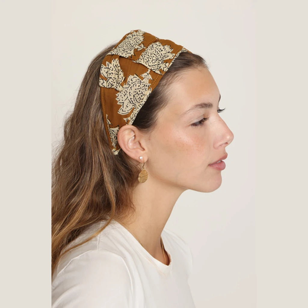 Brown Cotton Bow Headband