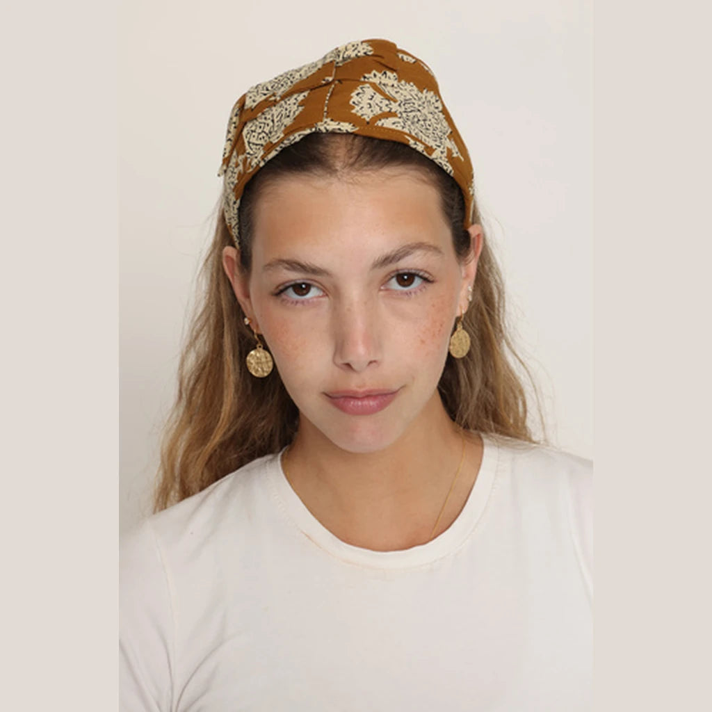 Brown Cotton Bow Headband