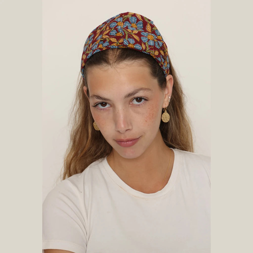 Burgundy Cotton Bow Headband