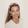 Pink Cotton Ruched Headband