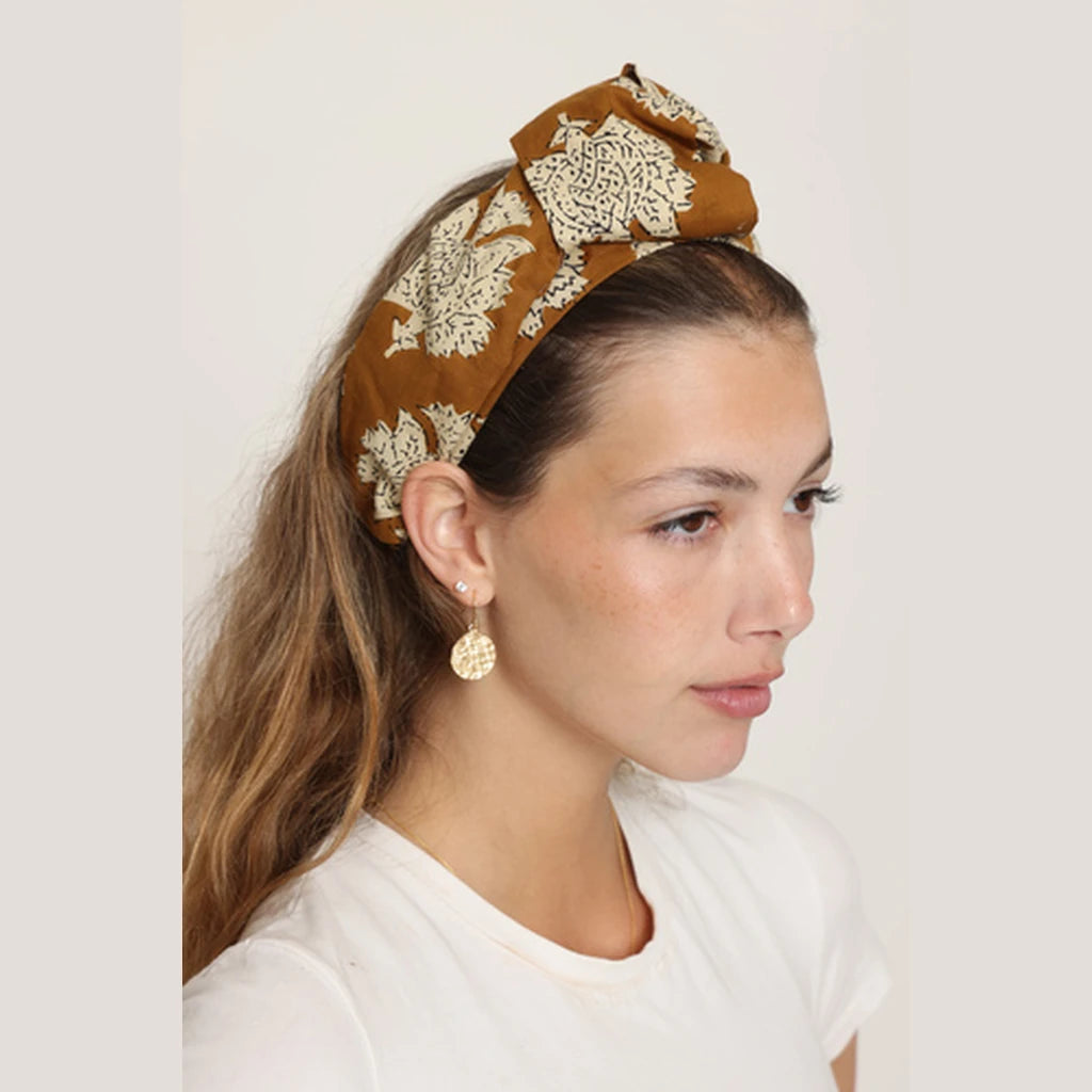 Brown Cotton Turban Headband