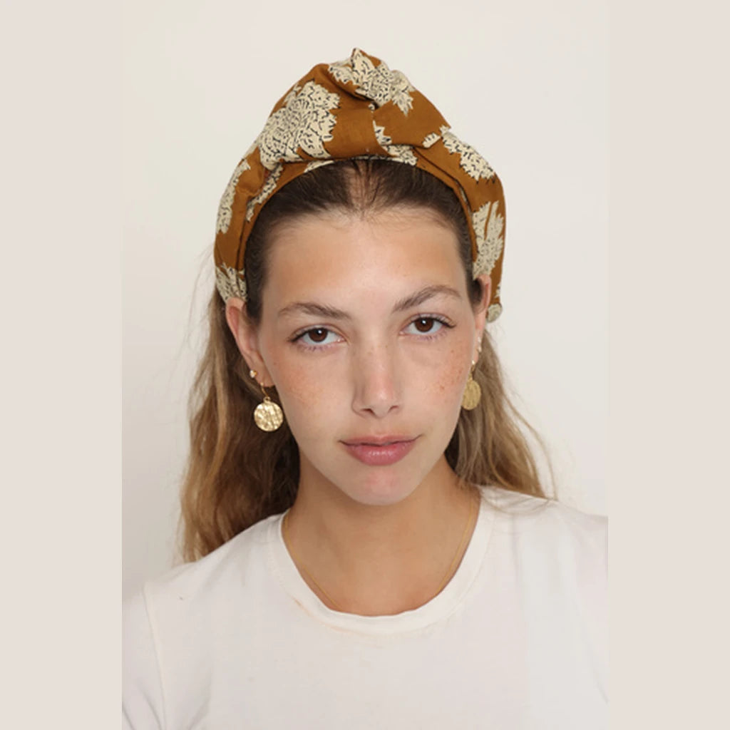 Brown Cotton Turban Headband