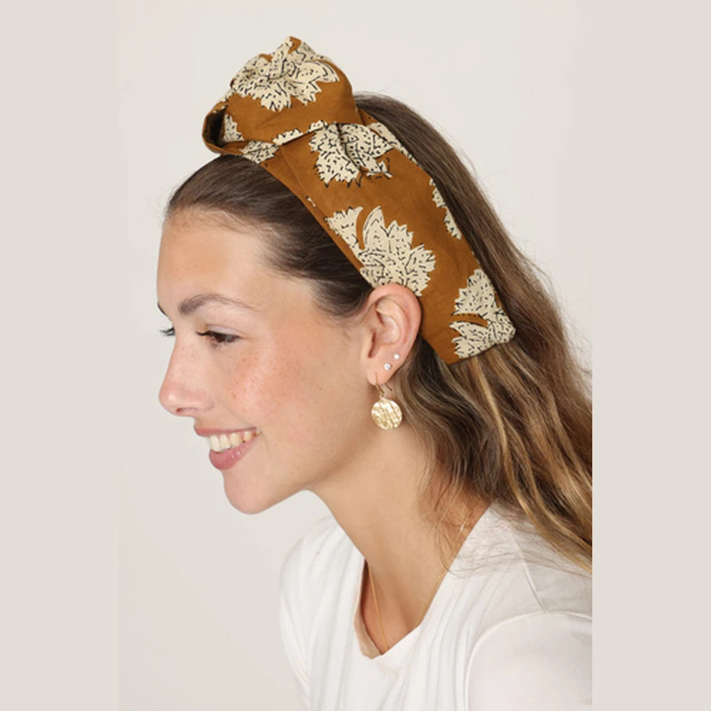 Brown Cotton Turban Headband