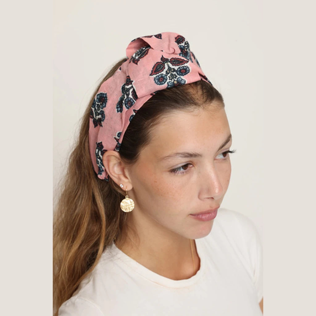 Pink Cotton Turban Headband
