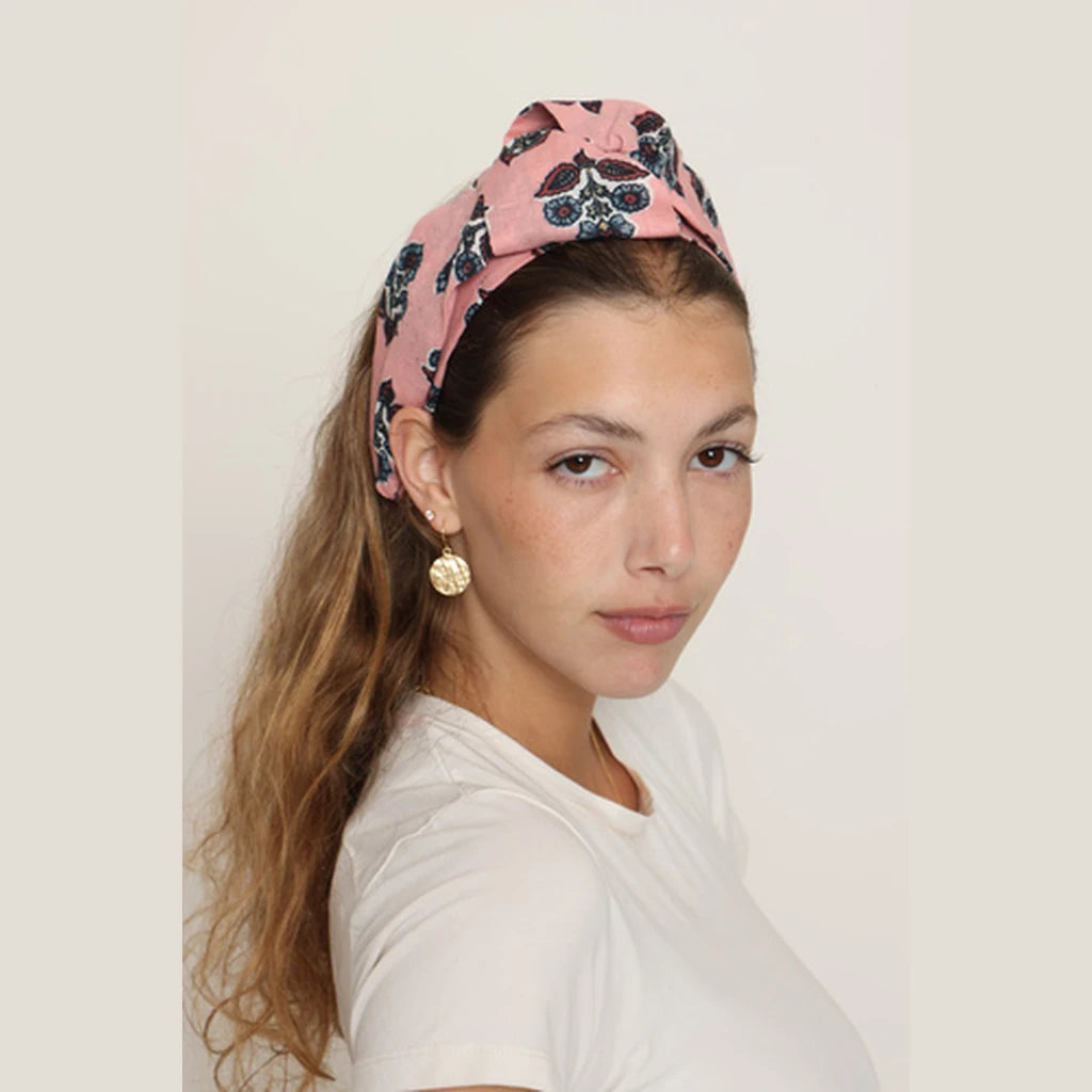 Pink Cotton Turban Headband
