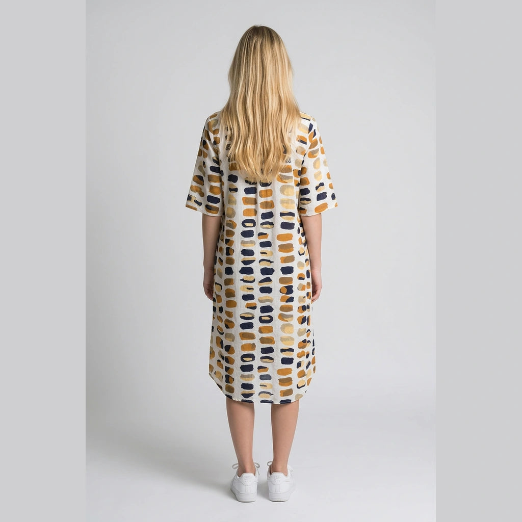 Earth Tone Print Midi Dress