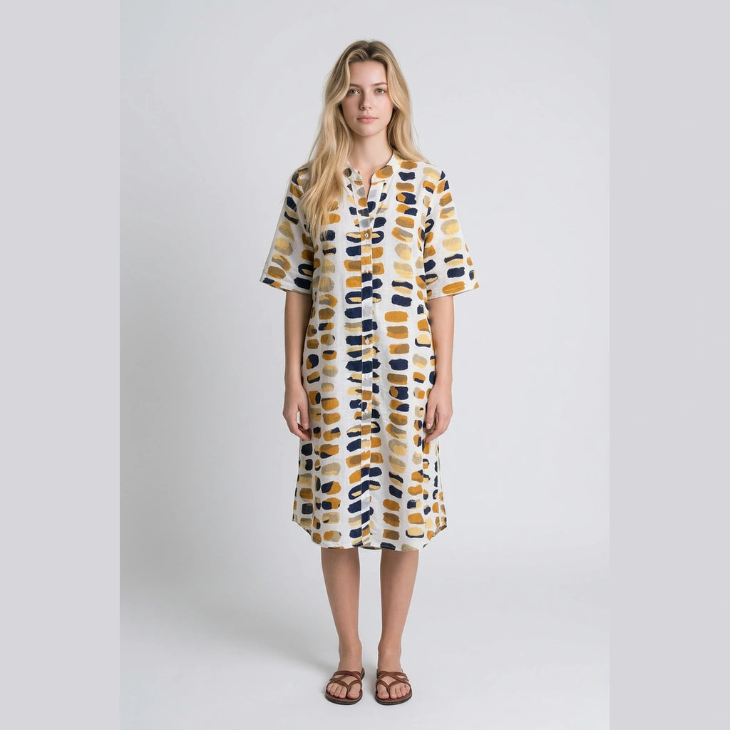 Earth Tone Print Midi Dress