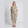 Earth Tone Print Midi Dress