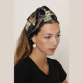 Black & Orange Floral Headwrap
