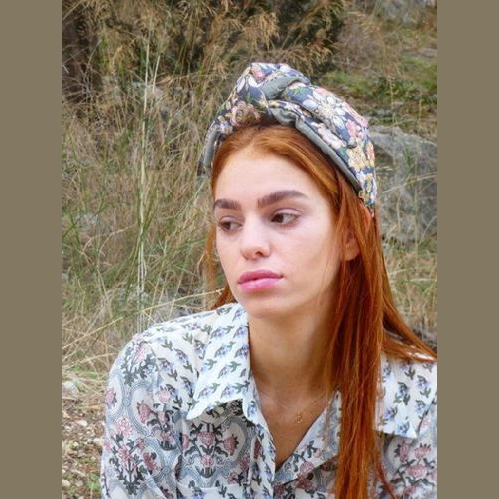 Gray Floral Headband