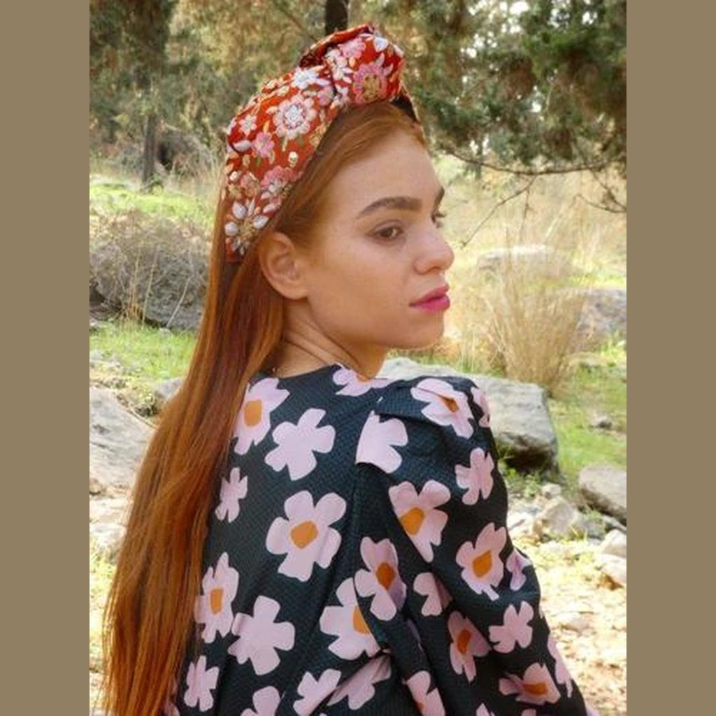Orange Floral Headband