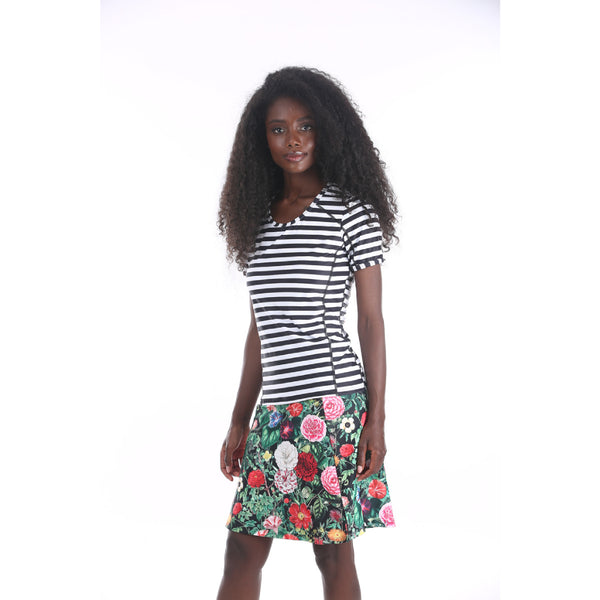Modest Swimwear – Flower Stripes (Short) (XS–XXL)