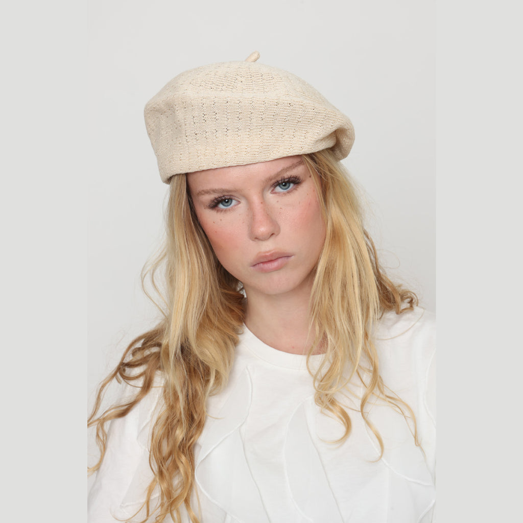 Off-White Crochet Beret