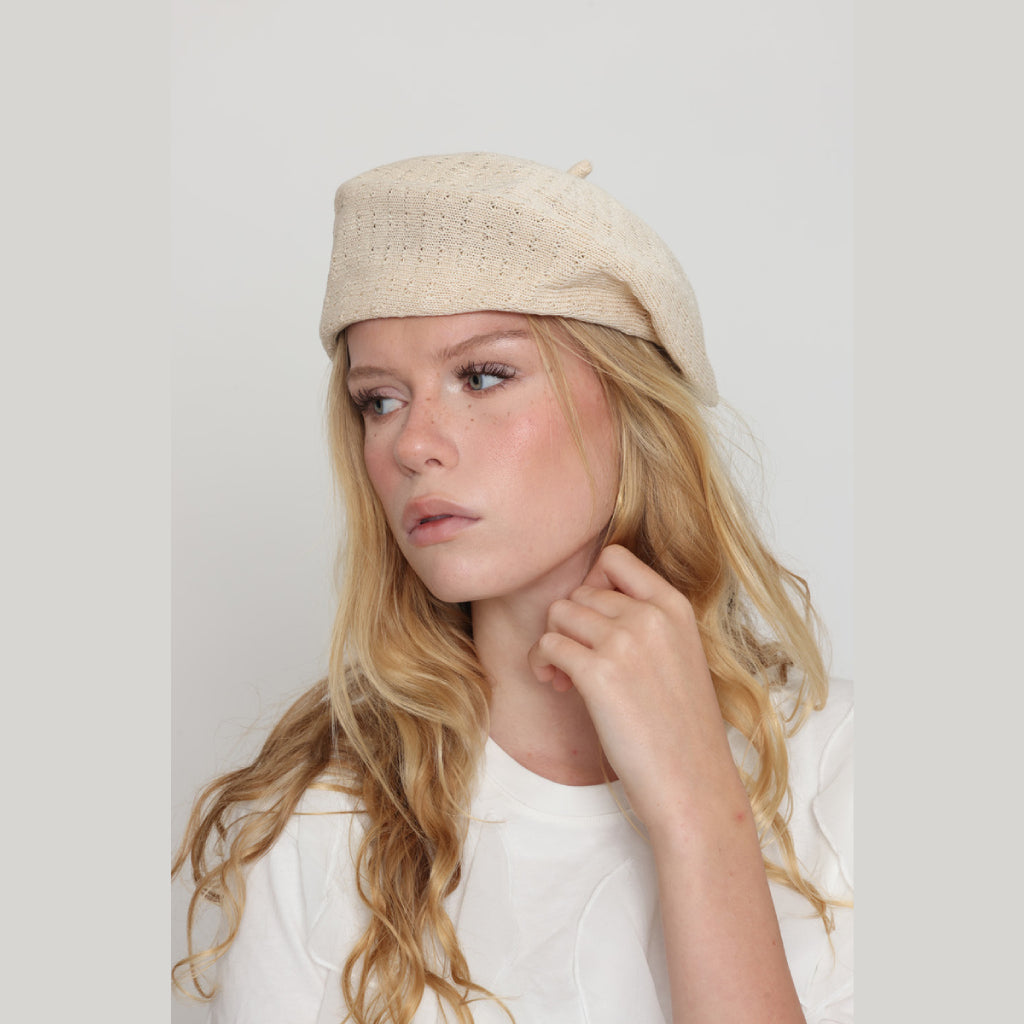 Off-White Crochet Beret