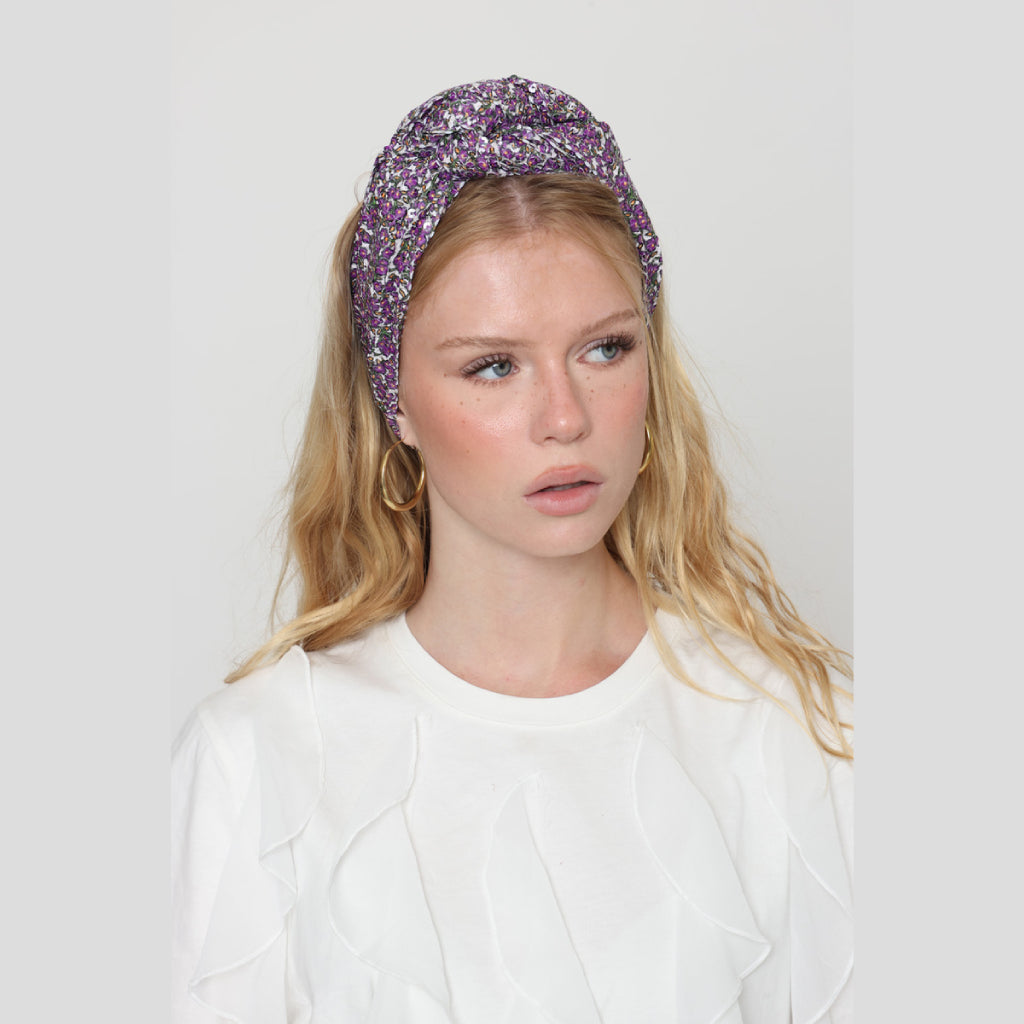 Purple Sequin Tie Headband
