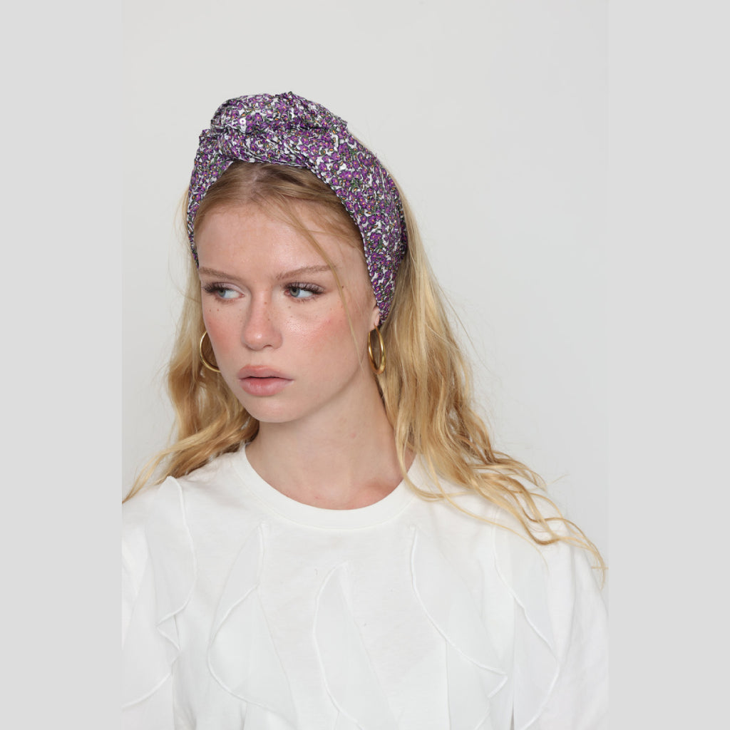 Purple Sequin Tie Headband