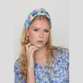 Turquoise Floral Tie Headband