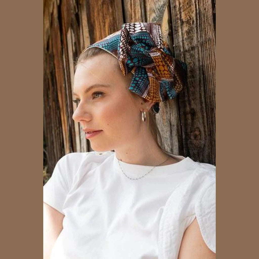African Print Full Coverage Headwrap