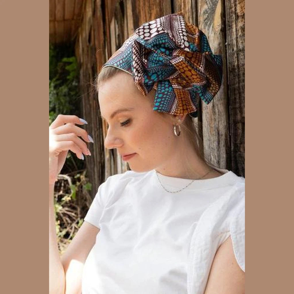 African Print Full Coverage Headwrap