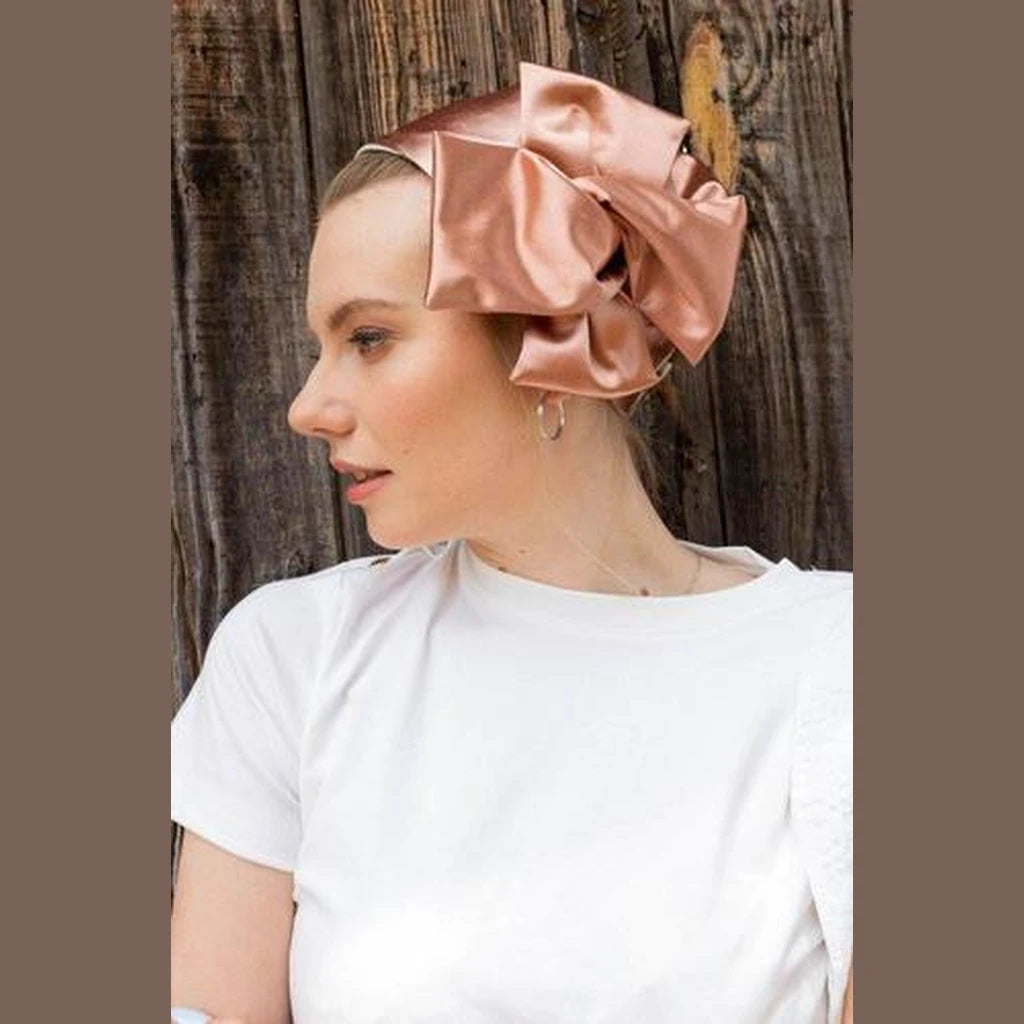 Dark Pink Satin Full Coverage Headwrap