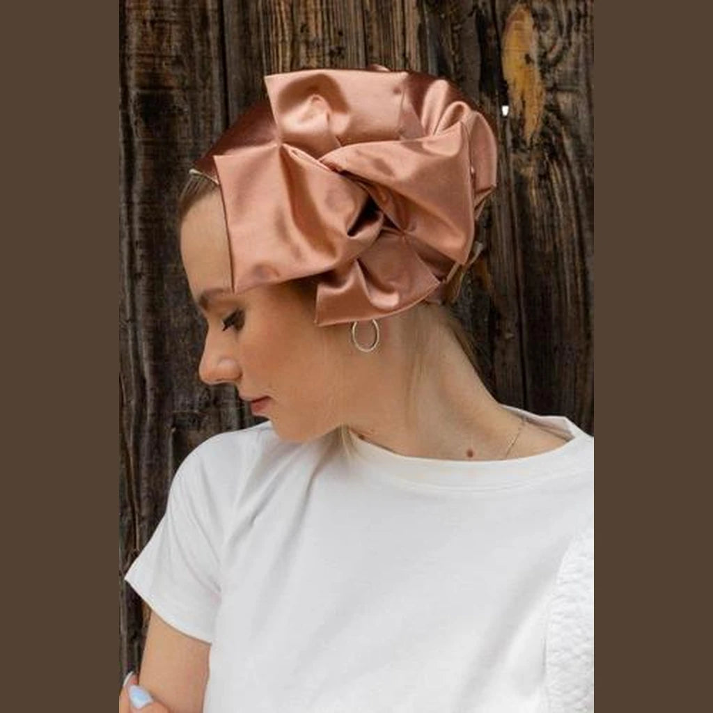 Dark Pink Satin Full Coverage Headwrap