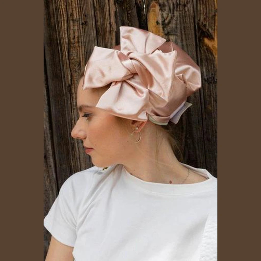 Light Pink Satin Full Coverage Headwrap