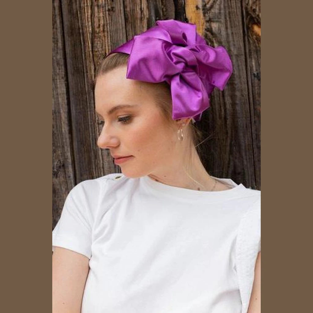 Purple Satin Full Coverage Headwrap
