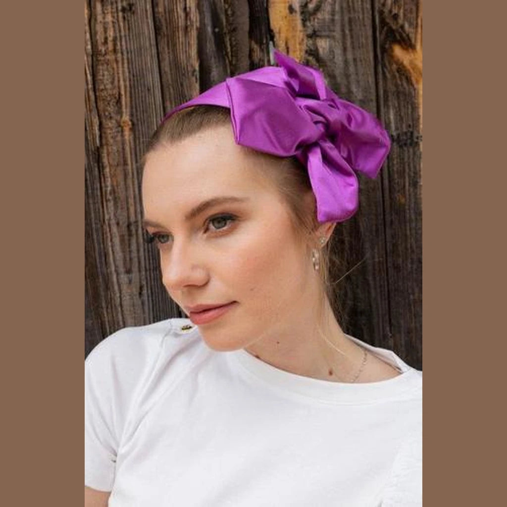 Purple Satin Full Coverage Headwrap