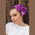 Purple Satin Full Coverage Headwrap