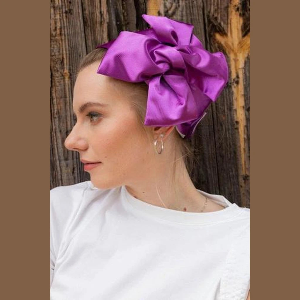 Purple Satin Full Coverage Headwrap