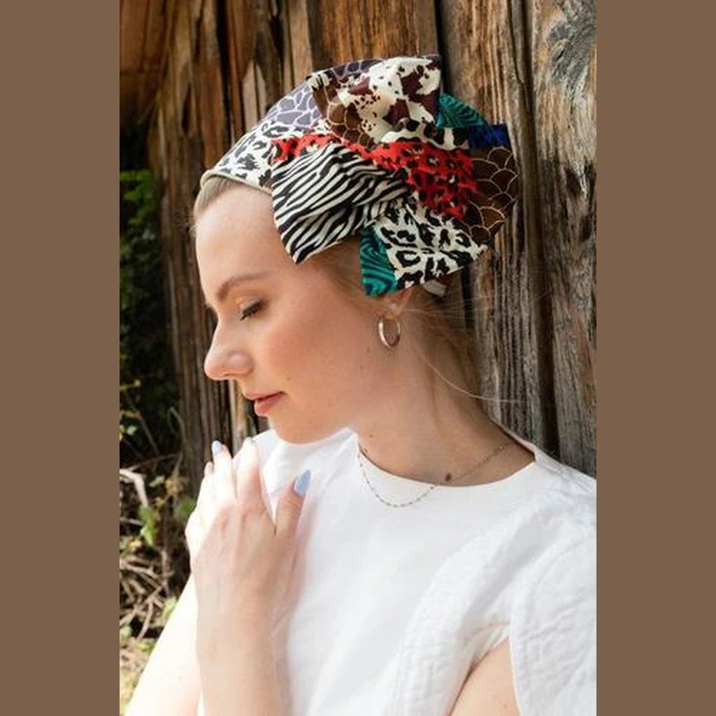 Red Leopard Print Full Coverage Headwrap
